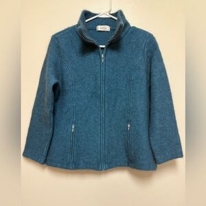 Koru Shaped Zip Possum Merino Wool Silk Jacket Women’s M